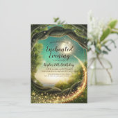 Verzauberter Abend, Glitzer-Einladungen Einladung (Stehend Vorderseite)