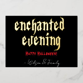 "Verzauberter Abend" Gotische Halloween-Typografie Folieneinladung