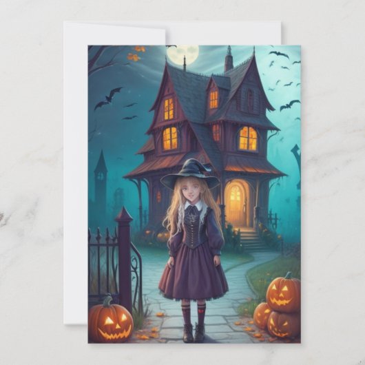 Verzauberter Abend im Spuk Herrenhaus Feiertagskarte (Vorderseite)