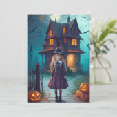 Verzauberter Abend im Spuk Herrenhaus Feiertagskarte (Stehend Vorderseite)