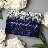 Verzauberter Abend | Navy & Gold Engagement Party Einladung