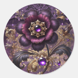 Verzauberter Amethyst Bloom   Lila Reverie-Aufkleb Runder Aufkleber