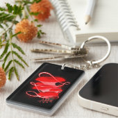 Verzauberter Austern glühender Roter Pilz Akryllis Schlüsselanhänger (Vorderseite rechts)