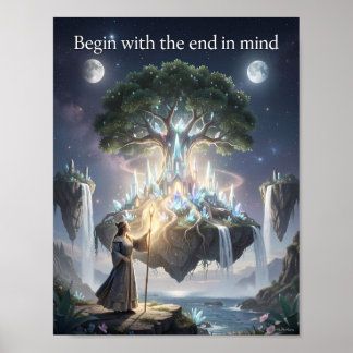 Verzauberter Baum des Zweckes Fantasy-Poster Poster