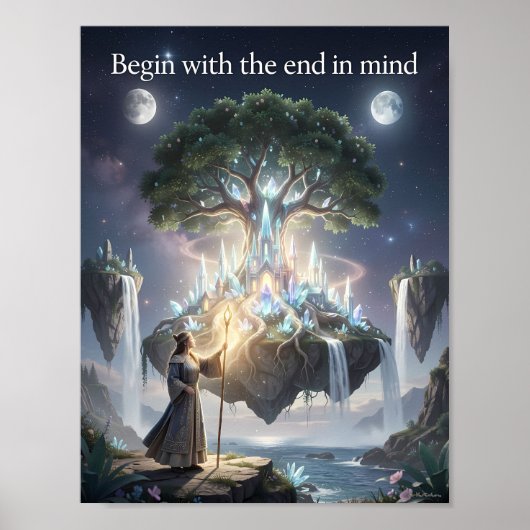 Verzauberter Baum des Zweckes Fantasy-Poster Poster (Vorne)