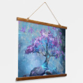 Verzauberter Baum Wandteppich Mit Holzrahmen (Gewinkelt)