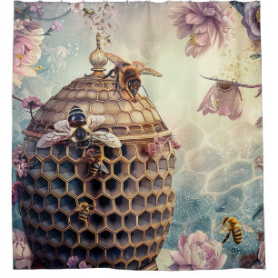 Verzauberter Bienen-Garten-Fantasy (10) Duschvorhang