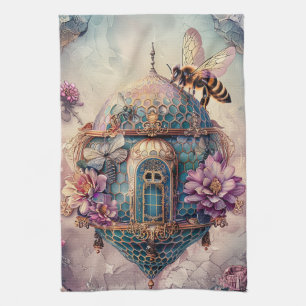 Verzauberter Bienen-Garten-Fantasy (2) Geschirrtuch