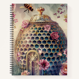 Verzauberter Bienen-Garten Fantasy (7) Notizblock