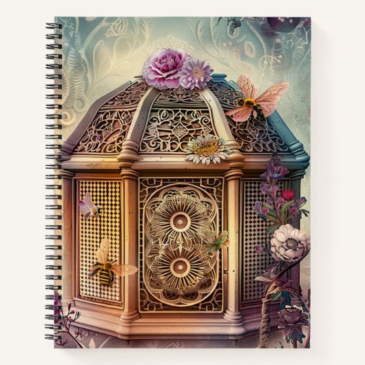 Verzauberter Bienengarten Fantasy (9) Notizblock (Vorderseite)