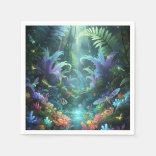 Verzauberter biolumineszenter Wald Magischer Dschu Serviette