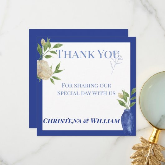 Verzauberter blauer Garten Danke (Vorderseite/Rückseite Beispiel)