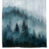 Verzauberter blauer Wald Escape Duschvorhang (Vorderseite)