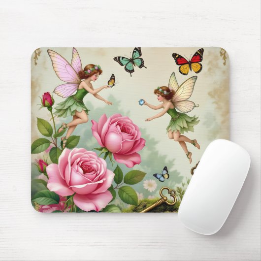 Verzauberter Blumenfeeengarten Mousepad (Mit Mouse)