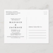 Verzauberter Blumenwechsel Das Datum der Hochzeit Ankündigungspostkarte (Rückseite)