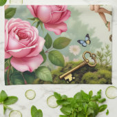 Verzauberter Blumenzauber Feengarten Geschirrtuch (Gefaltet)