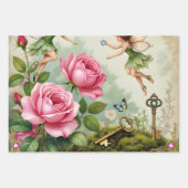 Verzauberter Blumenzauberfeengarten Geschenkpapier Set (Vorderseite 3)
