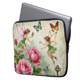 Verzauberter Blumenzauberfeengarten Laptopschutzhülle (Vorderseite Links)