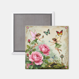 Verzauberter Blumenzauberfeengarten Magnet