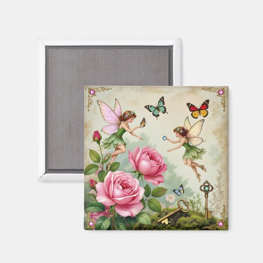 Verzauberter Blumenzauberfeengarten Magnet (Vorderseite/Rückseite)