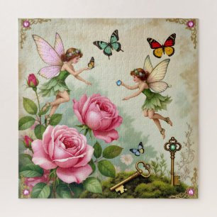 Verzauberter Blumenzauberfeengarten Puzzle