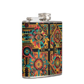 Verzauberter Cobalt "Aztec Dream" Flasenwrap Flachmann (Rechts)