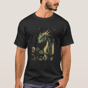Verzauberter Drache bläst eine Löwenzahnblume für  T-Shirt