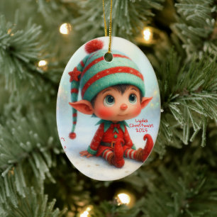 Verzauberter Elf Weihnachtszauber Nordpol Keramik Ornament