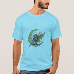 Verzauberter Fairy Moon Sticker gedruckter T - Shi T-Shirt