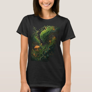 Verzauberter Fantasy-Pilzwald Leuchtende Pilze T-Shirt