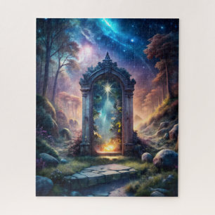 Verzauberter Fantasy-Wald-Galaxie-Portal Puzzle