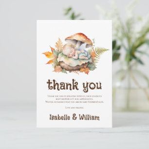 Verzauberter Feen-Herbst-Wald-Babyshower  Dankeskarte