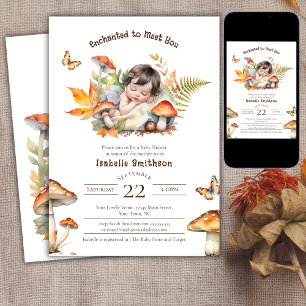 Verzauberter Feen-Herbst-Wald-Babyshower  Einladung