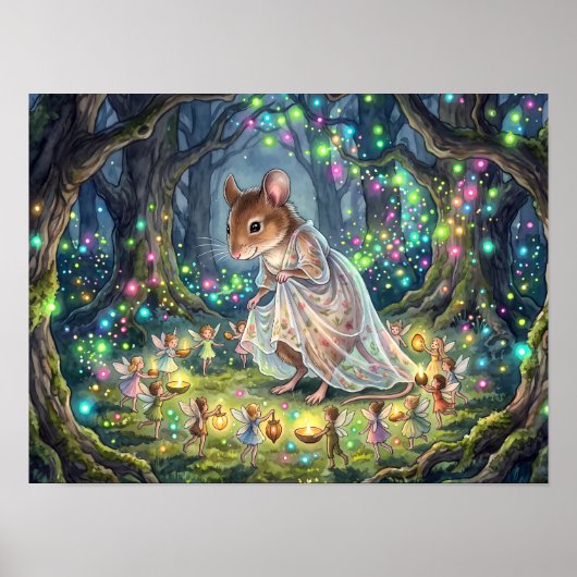Verzauberter Feenring im Wald Poster (Vorne)