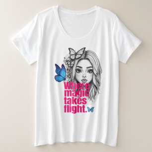 Verzauberter Flug Große Größe T-Shirt