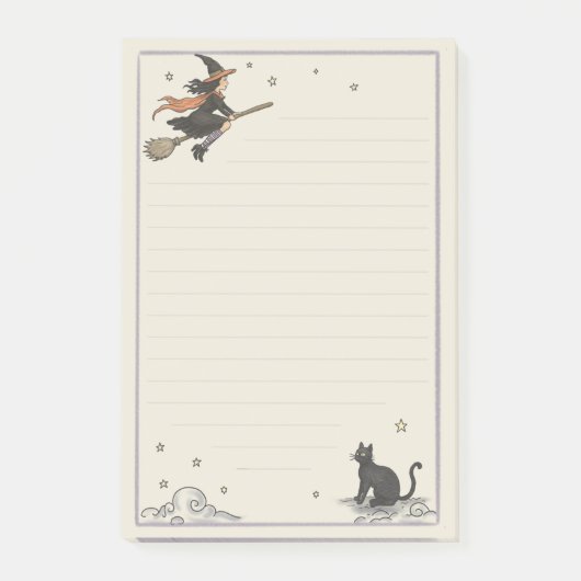 Verzauberter Flug liniert 4" x 6"  Post-it Klebezettel (Vorderseite)