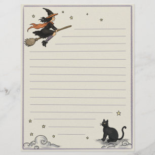Verzauberter Flug liniertes 8,5" x 11" Papierblatt