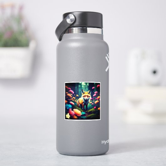 "Verzauberter Fuchs im Dschungel" Aufkleber (HydroFlask)