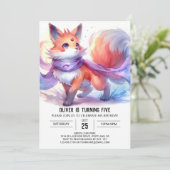 Verzauberter Fun Fox Geburtstag Einladung (Stehend Vorderseite)