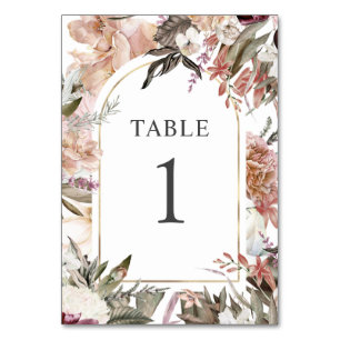 Verzauberter Garten Elegante Boho-Floral-Tischnumm Tischnummer