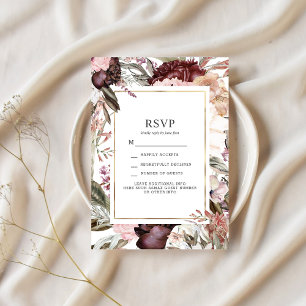 Verzauberter Garten Elegante florale Boho-RSVP-Ein Einladung