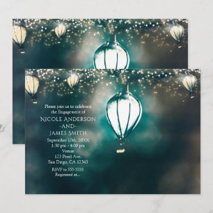 Verzauberter Garten Sommer Lichterkette Hochzeit Einladung