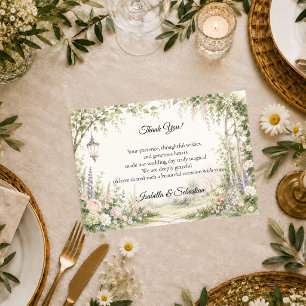 Verzauberter Gartenbogen Romantische Hochzeit Dankeskarte