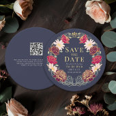 Verzauberter Gartenkranz Hochzeit QR Save the Date Einladung