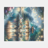 Verzauberter Gartenpavillon - Twilight-Reflexion Fleecedecke (Vorderseite (Horizontal))