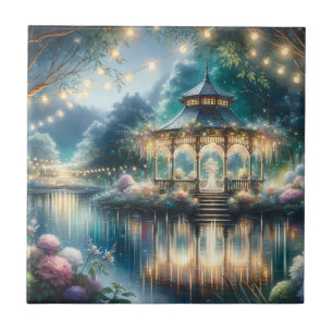 Verzauberter Gartenpavillon - Twilight-Reflexion Fliese