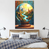 Verzauberter Globe Leinwanddruck (Insitu (Schlafzimmer))
