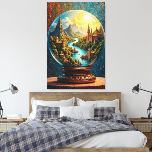 Verzauberter Globe Leinwanddruck (Insitu (Schlafzimmer))