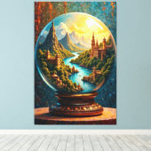 Verzauberter Globe Leinwanddruck (Insitu (Holzboden))