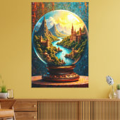 Verzauberter Globe Leinwanddruck (Insitu (Wohnzimmer))